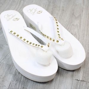 Colin Stuart White Platform Sandals
